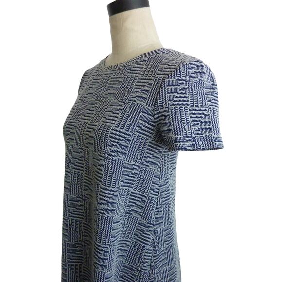 Zara ZARA Trafaluc Jacquard Basketweave A-Line Swing Short Sleeve Mini Dress S - Picture 4 of 6